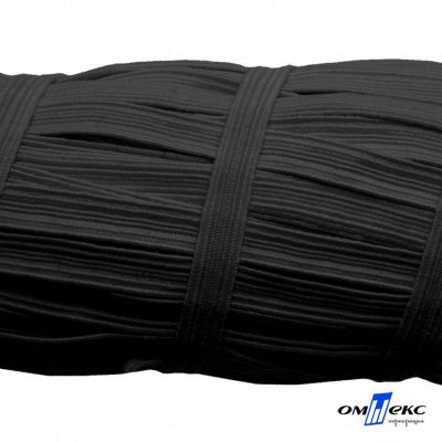 Резиновые нити с текстильным покрытием, шир. 6 мм (55 м/уп), цв.-черный - купить в Улан-Удэ. Цена: 210.75 руб.