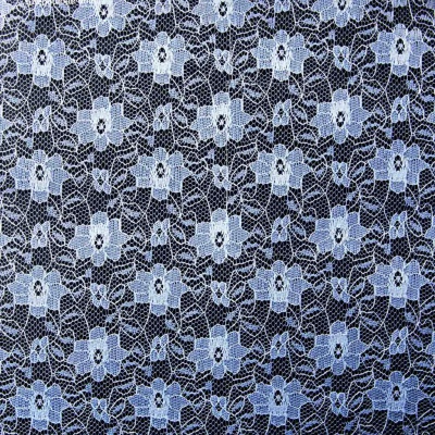 Кружевное полотно гипюр 10102, шир.150см, цвет голубой/blue - купить в Улан-Удэ. Цена 186.20 руб.