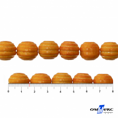 0309-Бусины деревянные "ОмТекс", 16 мм, упак.50+/-3шт, цв.003-оранжевый - купить в Улан-Удэ. Цена: 62.22 руб.