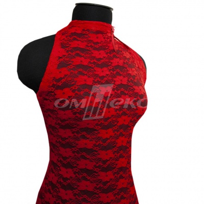 Кружевное полотно стрейч 15A61/RED, 100 гр/м2, шир.150см - купить в Улан-Удэ. Цена 1 580.95 руб.