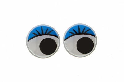 Глазки для игрушек, круглые, с бегающими зрачками, 12 мм/упак.50+/-2 шт, цв. -синий - купить в Улан-Удэ. Цена: 95.04 руб.