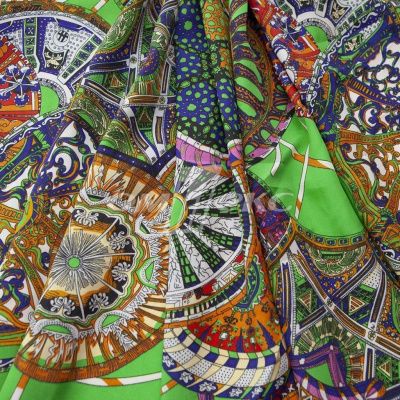 Плательная ткань "Фламенко" 25.1, 80 гр/м2, шир.150 см, принт этнический - купить в Улан-Удэ. Цена 243.96 руб.