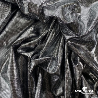 Трикотажное полотно голограмма, шир.140 см, #602 -чёрный/серебро - купить в Улан-Удэ. Цена 385.88 руб.