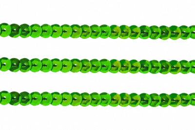 Пайетки "ОмТекс" на нитях, CREAM, 6 мм С / упак.73+/-1м, цв. 94 - зеленый - купить в Улан-Удэ. Цена: 297.48 руб.