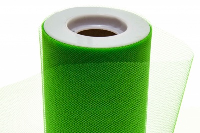 Фатин в шпульках 16-146, 10 гр/м2, шир. 15 см (в нам. 25+/-1 м), цвет зелёный - купить в Улан-Удэ. Цена: 100.69 руб.