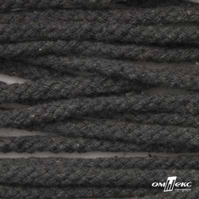 Шнур плетеный d-6 мм круглый, 70% хлопок 30% полиэстер, уп.90+/-1 м, цв.1088-т.серый - купить в Улан-Удэ. Цена: 588 руб.