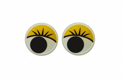 Глазки для игрушек, круглые, с бегающими зрачками, 12 мм/упак.50+/-2 шт, цв. -желтый - купить в Улан-Удэ. Цена: 96.01 руб.