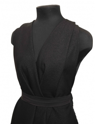 Ткань костюмная 24880 2022, 220 гр/м2, шир.150см, цвет чёрный - купить в Улан-Удэ. Цена 451 руб.
