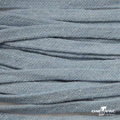 Шнур плетеный d-8 мм плоский, 70% хлопок 30% полиэстер, уп.85+/-1 м, цв.1011-св.голубой - купить в Улан-Удэ. Цена: 735 руб.