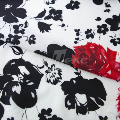 Плательная ткань "Фламенко" 22.1, 80 гр/м2, шир.150 см, принт растительный - купить в Улан-Удэ. Цена 239.03 руб.