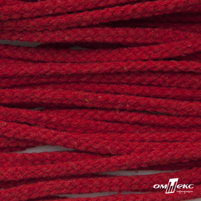 Шнур плетеный d-6 мм, круглый 70% хлопок 30% полиэстер, уп.90+/-1 м, цв.1064-красный - купить в Улан-Удэ. Цена: 588 руб.