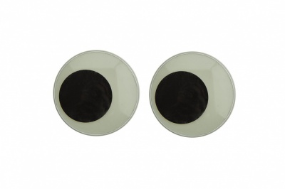 Глазки для игрушек, круглые, с бегающими зрачками, 40 мм/упак.20+/-2 шт, цв. -черно-белые - купить в Улан-Удэ. Цена: 158.73 руб.