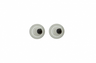 Глазки для игрушек, круглые, с бегающими зрачками, 3 мм/упак.100+/-5 шт, цв. -черно-белые - купить в Улан-Удэ. Цена: 25.40 руб.