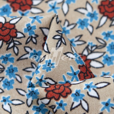Плательная ткань "Фламенко" 7.1, 80 гр/м2, шир.150 см, принт растительный - купить в Улан-Удэ. Цена 239.03 руб.