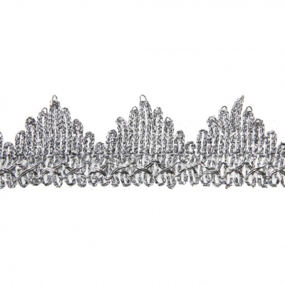 Тесьма металлизированная 0384-0240, шир. 40 мм/уп. 25+/-1 м, цвет серебро - купить в Улан-Удэ. Цена: 490.74 руб.