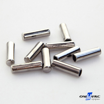 06033-Наконечник для шнура металл, отв. 4 мм, цв. никель - купить в Улан-Удэ. Цена: 6.08 руб.