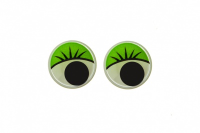 Глазки для игрушек, круглые, с бегающими зрачками, 10 мм/упак.50+/-2 шт, цв. -зеленый - купить в Улан-Удэ. Цена: 71.92 руб.