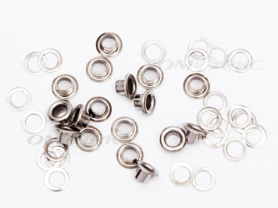 Люверсы металлические, блочка/кольцо, №3 (5 мм) упак.1000 шт- цв.никель - купить в Улан-Удэ. Цена: 215.60 руб.