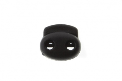 8049ТН Фиксатор пластиковый двухдырочный, 23х20 мм, цвет чёрный - купить в Улан-Удэ. Цена: 1.37 руб.