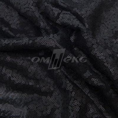 Сетка с пайетками, 188 гр/м2, шир.140см, цвет матовый черный - купить в Улан-Удэ. Цена 454.12 руб.