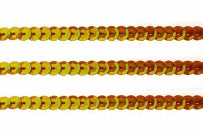 Пайетки "ОмТекс" на нитях, CREAM, 6 мм С / упак.73+/-1м, цв. 88 - оранжевый - купить в Улан-Удэ. Цена: 300.55 руб.