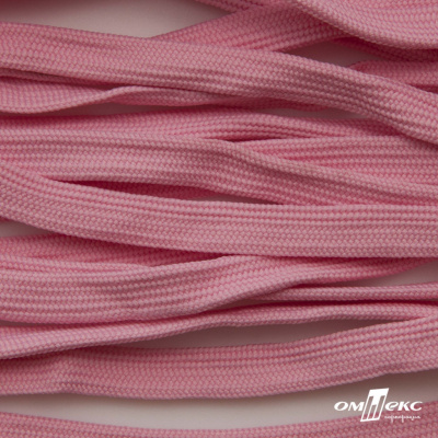 Шнур плетеный (плоский) d-12 мм, (уп.90+/-1м), 100% полиэстер, цв.256 - розовый - купить в Улан-Удэ. Цена: 8.62 руб.