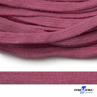Шнур плетеный d-8 мм плоский, 70% хлопок 30% полиэстер, уп.85+/-1 м, цв.1029-розовый - купить в Улан-Удэ. Цена: 735 руб.