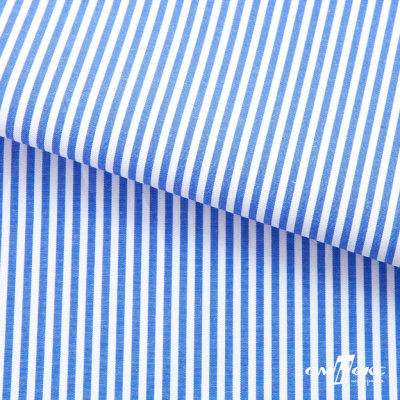 Ткань сорочечная Полоска Кенди, 115 г/м2, 58% пэ,42% хл, шир.150 см, цв.3-синий, (арт.110) - купить в Улан-Удэ. Цена 306.69 руб.