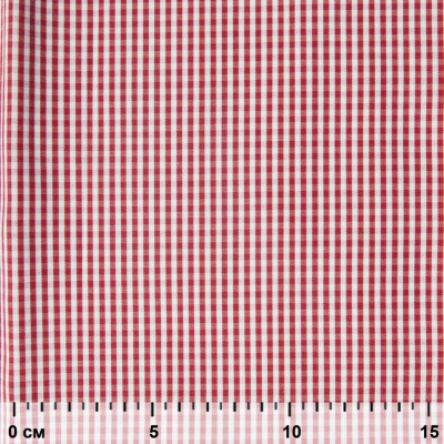 Ткань сорочечная Клетка Виши, 115 г/м2, 58% пэ,42% хл, шир.150 см, цв.5-красный, (арт.111) - купить в Улан-Удэ. Цена 306.69 руб.
