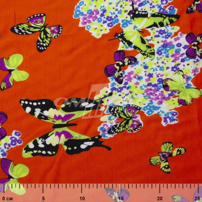 Плательная ткань "Софи" 7.1, 75 гр/м2, шир.150 см, принт бабочки - купить в Улан-Удэ. Цена 241.49 руб.