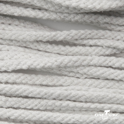 Шнур плетеный d-6 мм круглый, 70% хлопок 30% полиэстер, уп.90+/-1 м, цв.1076-белый - купить в Улан-Удэ. Цена: 588 руб.
