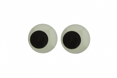 Глазки для игрушек, круглые, с бегающими зрачками, 18 мм/упак.20+/-2 шт, цв. -черно-белые - купить в Улан-Удэ. Цена: 25.40 руб.