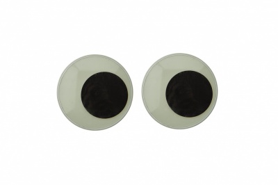 Глазки для игрушек, круглые, с бегающими зрачками, 24 мм/упак.50+/-2 шт, цв. -черно-белые - купить в Улан-Удэ. Цена: 60.32 руб.