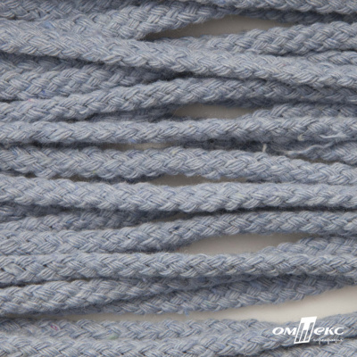 Шнур плетеный d-6 мм круглый, 70% хлопок 30% полиэстер, уп.90+/-1 м, цв.1086-голубой - купить в Улан-Удэ. Цена: 588 руб.