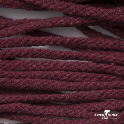 Шнур плетеный d-6 мм круглый, 70% хлопок 30% полиэстер, уп.90+/-1 м, цв.1070-бордовый - купить в Улан-Удэ. Цена: 588 руб.