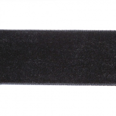 Лента бархатная нейлон, шир.25 мм, (упак. 45,7м), цв.03-черный - купить в Улан-Удэ. Цена: 800.84 руб.
