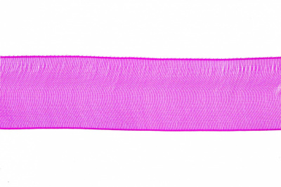 Лента органза 1015, шир. 10 мм/уп. 22,8+/-0,5 м, цвет ярк.розовый - купить в Улан-Удэ. Цена: 38.39 руб.