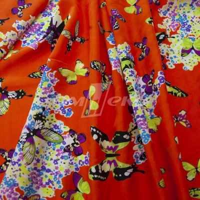 Плательная ткань "Софи" 7.1, 75 гр/м2, шир.150 см, принт бабочки - купить в Улан-Удэ. Цена 241.49 руб.