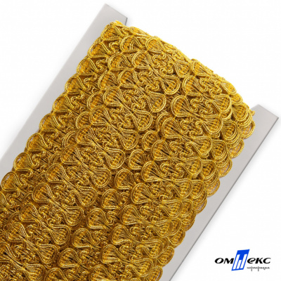 Тесьма металлизированная 0384-0777, шир. 34 мм/уп. 25+/-1 м, цвет золото - купить в Улан-Удэ. Цена: 586.51 руб.