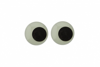 Глазки для игрушек, круглые, с бегающими зрачками, 15 мм/упак.50+/-2 шт, цв. -черно-белые - купить в Улан-Удэ. Цена: 46.92 руб.