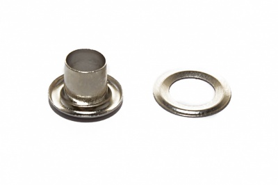 Люверсы металлические "ОмТекс", блочка/кольцо, (4 мм) - цв.никель - купить в Улан-Удэ. Цена: 0.24 руб.