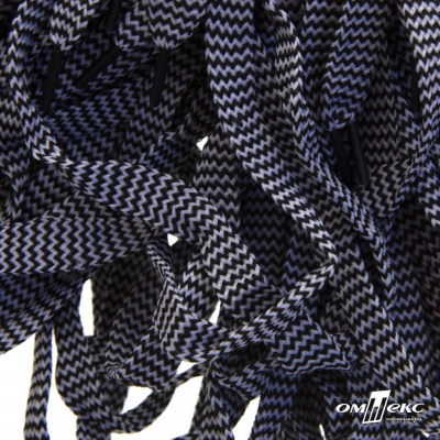Шнурки #107-07, плоские 130 см, двухцветные цв.серый/чёрный - купить в Улан-Удэ. Цена: 23.03 руб.