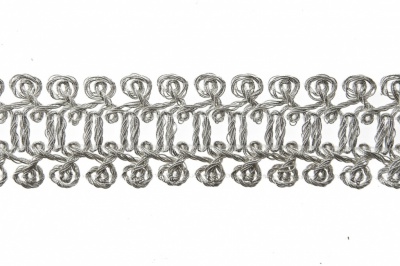 Тесьма металлизированная 7866, шир. 25 мм/уп. 13,7+/-1 м, цвет серебро - купить в Улан-Удэ. Цена: 1 293.60 руб.