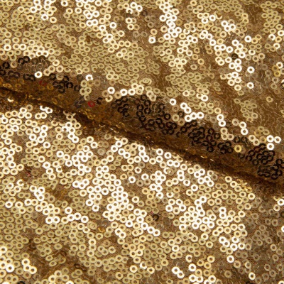 Сетка с пайетками №3, 188 гр/м2, шир.140см, цвет золотой - купить в Улан-Удэ. Цена 458.76 руб.