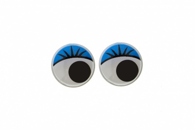 Глазки для игрушек, круглые, с бегающими зрачками, 8 мм/упак.50+/-2 шт, цв. -синий - купить в Улан-Удэ. Цена: 59.05 руб.