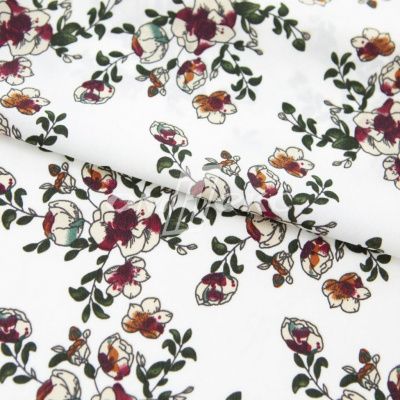Плательная ткань "Фламенко" 23.1, 80 гр/м2, шир.150 см, принт растительный - купить в Улан-Удэ. Цена 264.56 руб.