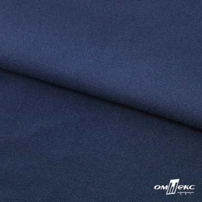 Ткань плательная Креп Рибера, 100% полиэстер,120 гр/м2, шир. 150 см, цв. Т.синий - купить в Улан-Удэ. Цена 142.30 руб.