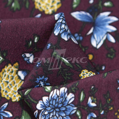 Плательная ткань "Фламенко" 4.1, 80 гр/м2, шир.150 см, принт растительный - купить в Улан-Удэ. Цена 259.21 руб.