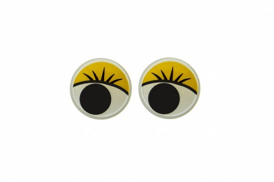 Глазки для игрушек, круглые, с бегающими зрачками, 8 мм/упак.50+/-2 шт, цв. -желтый - купить в Улан-Удэ. Цена: 59.66 руб.