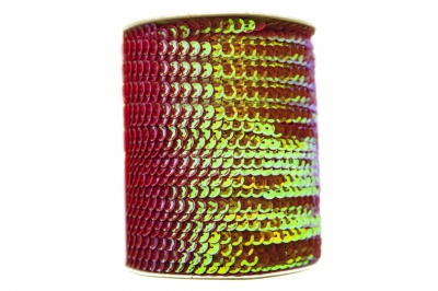 Пайетки "ОмТекс" на нитях, CREAM, 6 мм С / упак.73+/-1м, цв. 96 - красный - купить в Улан-Удэ. Цена: 484.77 руб.